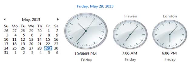 Диалоговое окно дата и время в Windows 8.1
