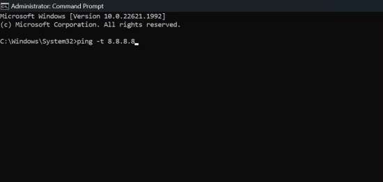 ping -t 8.8.8.8